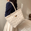 Winter puffer bag for women portable carry on shoulder luxury large puffy bags lightweight filling quilted puffer bags