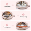 Peach Skin Polyester Quilting Women Makeup Storage Zipper Pouch