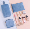 Premium Portable Velvet Women Travel Cosmetic Makeup Pouch Zipper Make Up Organizer Toiletry Storage Bag for Ladies