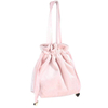 High Quality Velvet Makeup Bag Stylish Girl Pink Color Terry Make Up Drawstring Bag Fashion Wrist Bag