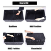 Black Car Trunk Organizer Cargo Collapsible Storage Durable Multi Compartments Aluminium Alloy Handle Car Storage Organizer