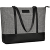 Womens Lightweight Water Resistant Nylon Shoulder Messenger Bag Laptop Tote Bag With Leather Handles