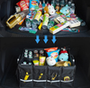 Black Car Trunk Organizer Cargo Collapsible Storage Durable Multi Compartments Aluminium Alloy Handle Car Storage Organizer