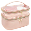 Private Label Portable Clear Cosmetic Storage Bag Waterproof Large Double Layer Travel Makeup Bag for Women Girls