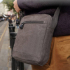 wholesale durable 16oz canvas square crossbody bag anti theft travel casual shoulder purse bag for men