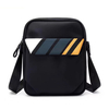 water resistant black small crossbody bag for men lightweight mini shoulder bag with adjustable shoulder strap