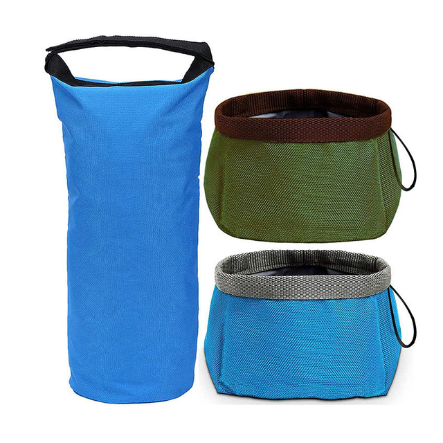 Lightweight Portable Dog Food Storage Container Bag Set Waterproof Leakproof Dog Food Water Travel Bowls