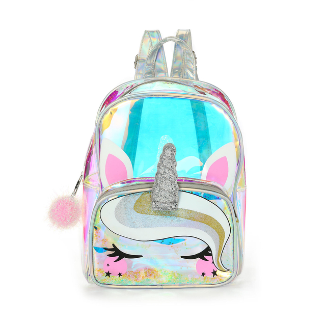 Laser PVC Unicorn Backpack Waterproof Cartoon Beach Bag Fashionable Casual Girls Backpack Travel Bag