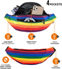 2022 Promotion Custom Logo Oem Waterproof Women Girls Waist Bags Rainbow Fanny Pack With Extension Belt