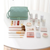 Green Large Multifunctional Make Up Brush Bags Clutch Trousse De Maquillage Cosmetic Bag with Clear Pvc Cover