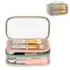 Portable Makeup Storage Organizer Cosmetic Bag Toiletry Bag with Zipper Divider for Women with Divider Brush Compartment