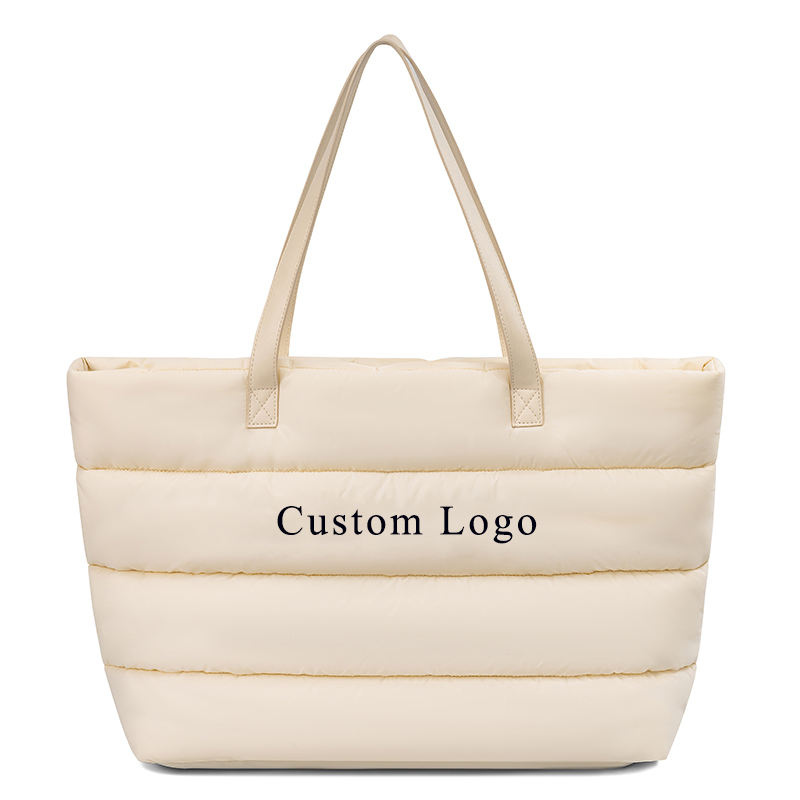 Custom Women Large Quilted Puffer Tote Bag Product Details