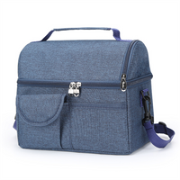 Manufacturer Customize Logo Picnic Outdoor Oxford Dual Compartment Insulation Bag Cooler Lunch Bag