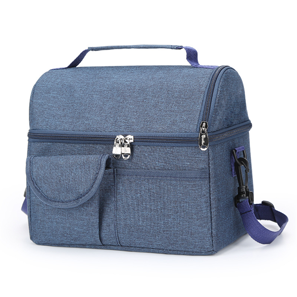 Manufacturer Customize Logo Picnic Outdoor Oxford Dual Compartment Insulation Bag Cooler Lunch Bag