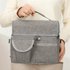 Manufacturer Customize Logo Picnic Outdoor Oxford Dual Compartment Cooler Lunch Bag