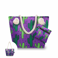 Stylish Canvas Beach Tote Bag With Wide Selection of Colors of Beautiful Fashionable Cactus Canvas Beach Tote Bags for Women