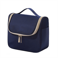Navy Blue Water-resistant Men Women Cosmetic Makeup Bag Large Capacity Travel Organizer
