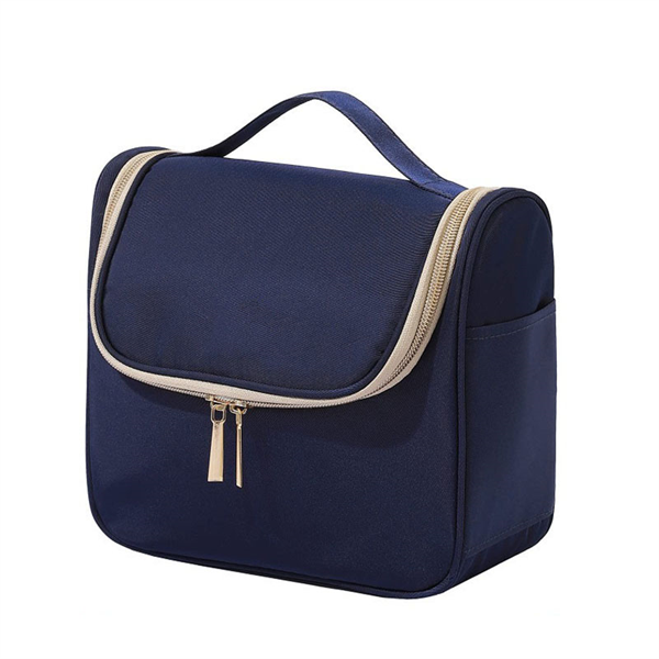 Navy Blue Water-resistant Men Women Cosmetic Makeup Bag Large Capacity Travel Organizer