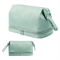 Custom Cosmetic Bags Cases Ladies Double Layer Makeup Bag Women Travel Make Up Pouch Bag