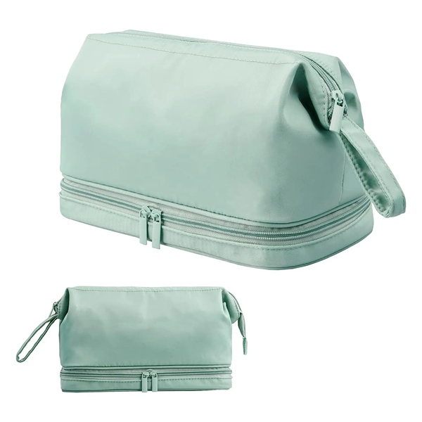 Custom Cosmetic Bags Cases Ladies Double Layer Makeup Bag Women Travel Make Up Pouch Bag