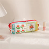 Custom Print Makeup Organizer Bag Large Cotton Quilted Cosmetic Travel Bag