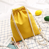Cotton Canvas Polyester Drawstring Backpack Waterproof Unisex Sport School String Bag Customizable Fashionable Pouch Gift