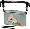 Baby Stroller Organizer Stroller Accessories Bag Buggy Universal Diaper Storage Large Space with 2 Cup Holders & Tissue Pocket Multiple Zipper Pockets Fits Most Strollers Grey 