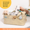 Baby Diaper Caddy Organizer Baby Shower Basket Large Nursery Storage Bin for Changing Table Car Travel Tote Bag Newborn Registry Must Have Bonus Bottle Cooler Beige
