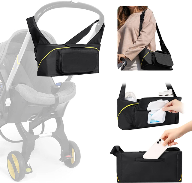 Universal Portable Waterproof Hanging Baby Diaper Bag Large Capacity Baby Stroller Organizer Bag With Cup Bottle Holder