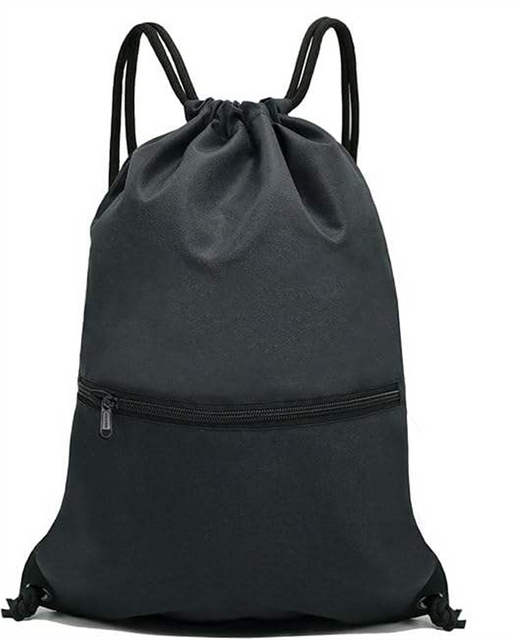 Eco-Friendly Durable Water Resistant Portable Large Drawstring Backpack Sports Gym Bag Zipper Closure Basketball Beach Swimming