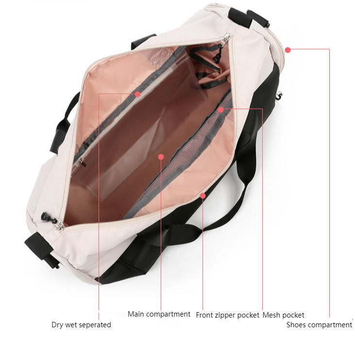 Wholesale women gym bag water resistant training bag gym large capacity spots bags for travel fitness