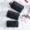 Transparent Black Clear Zipper Portable Unisex Polyester Simple Travel Makeup Toiletry Cosmetic Bag for Women Men