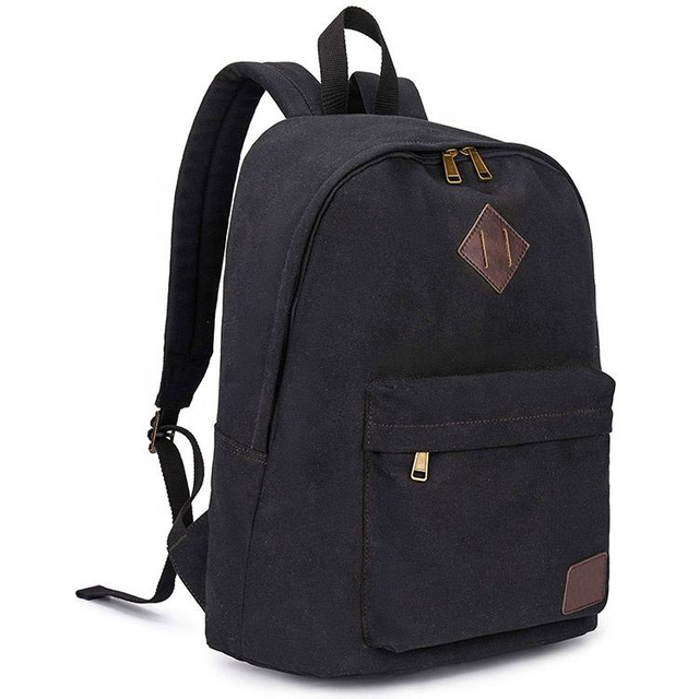 Multi-functional Black Canvas Cotton Foldable Backpack Bag Durable Notebook Travel Bag Men Backpack for College
