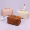 High Quality Water Resistance Design Customizable Premium Portable Travel Cosmetic Bag Pu Leather Make Up Pouch