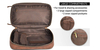Water Resistant Lining Portable PU Leather Cosmetic Toiletries Dopp Kits Bag Man Accessories Make Up Pouch Cosmetic Bag