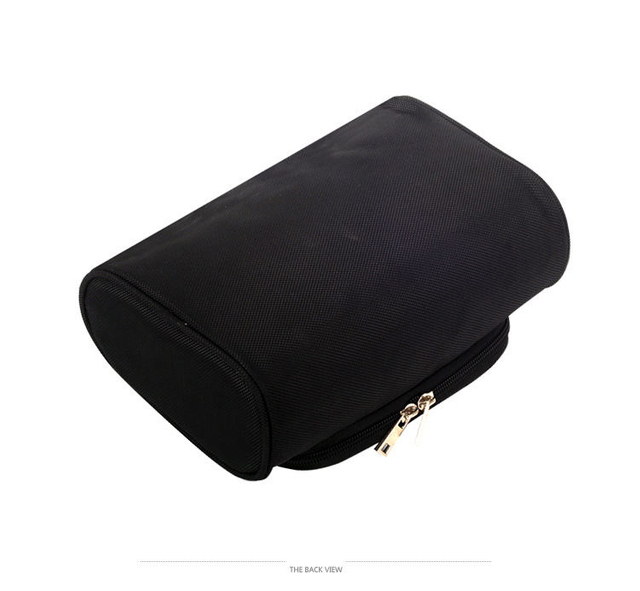 Light Weight Small High Quality Durable Water Resistance Black Polyester Makeup Cosmetic Make Up Pouch Tote Bag for Women Men