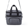 Unisex Adult Black Portable Office Food Prep Soft Lunch Bag Freezer Pack Two Compartments Insulated Cooler Bag with Handles