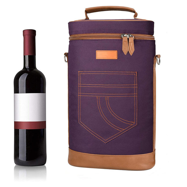 Water resistance outdoor wholesale custom logo waterproof high quality travel picnic wine bottle and glass cooler bag tote