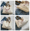 Fashion Shoulder Bag College Student Messenger Bag Cotton Canvas Handbag Casual Tote Crossbody