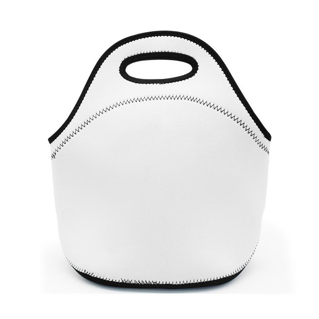 Custom Design White Neoprene Kids Blank Sublimation Insulated Lunch Tote Bag Portable Lunch Cooler Bag