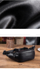 High Quality PU Leather Black Men Fanny Pack Waterproof Man Waist Bags Outdoor Bum Bag for Shopping