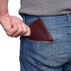 promotional cheap leather wallets for man pu leather trifold thin pocket wallet RFID credit card holder wallet