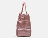 Woman large travel weekender quilt stitching bags nylon light purple quilted puffer bag handbag puffy bag tote