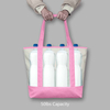 Custom Logo Open Top Canvas Thermal Insulated Tote Bag Cooler for Food with External & Internal Pockets