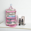 Pink Travel Women Foldable Rolled Makeup Storage Organizer Rolling Make Up Holder Cosmetic Bag Toiletry Bags