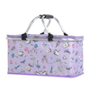 Custom Logo Foldable Picnic Cooler Basket Lunch Bag Cooler Tote Thermal Insulation Fabric for Cooler Bags