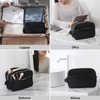 Black Unisex Waterproof Make Up Bag Zipper Cosmetic Bags Toiletry Organizer Custom Private Label Logo Makeup Holder With Handle