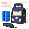 Double Layer Cute Cartoon 6 Bottles Breastmilk Cooler Thermal Insulated Bag Breast Pump Bag Backpack Lunch Bag