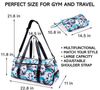 Large Women Printed Sports Utility Tote Luggage Travel Bags Duffle Portable Weekender Overnight Bag Duffel with Zipper Pouch