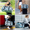 Large Women Printed Sports Utility Tote Luggage Travel Bags Duffle Portable Weekender Overnight Bag Duffel with Zipper Pouch